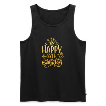 Happy 87th Birthday 87 Year Old Gift (Gold) - Men's Premium Organic Tank Top - black - Front - Michal (187cm)