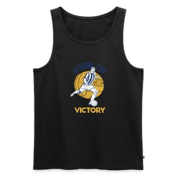 Heading For Victory Retro Cool Football Designs - Men's Premium Organic Tank Top - black - Front - Michal (187cm)