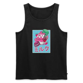 Erbeeren Getränk Japanisch Kawaii Milkshake - Männer Premium Bio Tank Top - Schwarz - Vorne - AI Model Male 178 light (178cm)