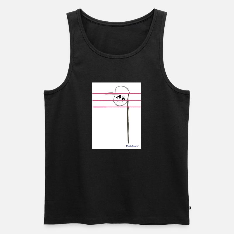 Musiknote - Männer Premium Bio Tank Top - Schwarz