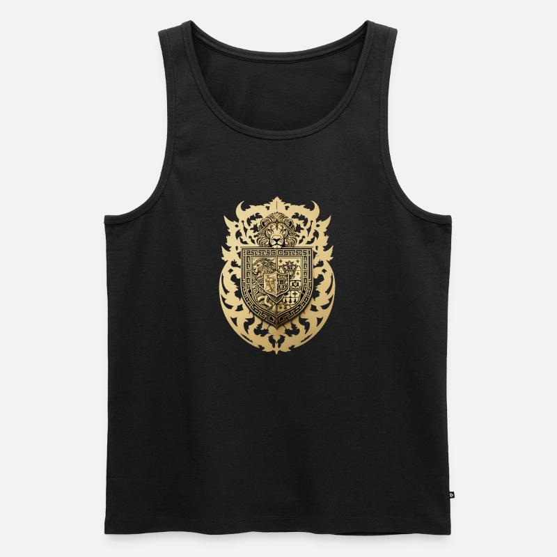 Wappen mit Löwe - Männer Premium Bio Tank Top - Schwarz