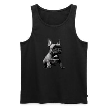 Chiens Chien bouledogue Français Chien Propriétaire - Débardeur bio Premium Homme - noir - Devant - Michal (187cm)