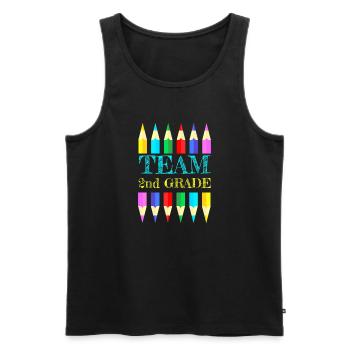 Team 2nd Second Grade Squad Teacher Back To School - Men's Premium Organic Tank Top - black - Front - Michal (187cm)
