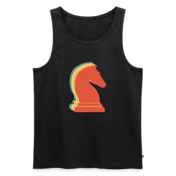 Schach Springer Vintage Retro - Männer Premium Bio Tank Top - Schwarz - Vorne - Michal (187cm)