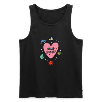 T-shirt I Love Summer - Débardeur bio Premium Homme - noir - Devant - Michal (187cm)