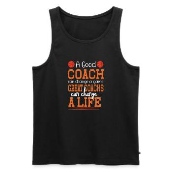Basketball Spruch Motiv I Basketballer - Männer Premium Bio Tank Top - Schwarz - Vorne - Michal (187cm)