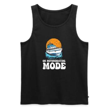 On Motorboating Mode Pontoon Captain Lake Life - Männer Premium Bio Tank Top - Schwarz - Vorne - Michal (187cm)