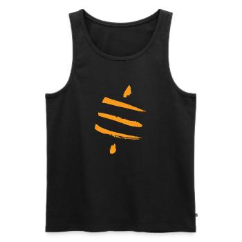 Retro Bitcoin Crypto Satoshis Symbol 21 - Männer Premium Bio Tank Top - Schwarz - Vorne - Michal (187cm)