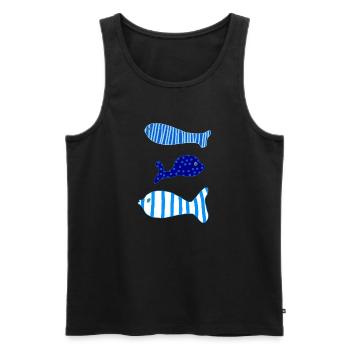 Drei Fische - Männer Premium Bio Tank Top - Schwarz - Vorne - AI Model Male 178 light (178cm)