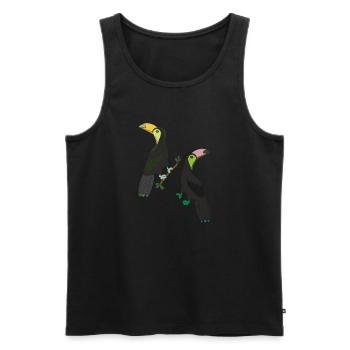 Toucan Deux - Débardeur bio Premium Homme - noir - Devant - Michal (187cm)