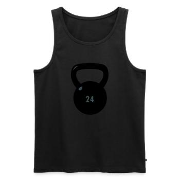 Kettlebell - Männer Premium Bio Tank Top - Schwarz - Vorne - AI Model Male 178 light (178cm)
