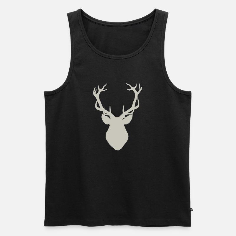 Hirsch - Männer Premium Bio Tank Top - Schwarz