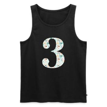 3rd Floral Anniversary - Men's Premium Organic Tank Top - black - Front - AI Model Male 178 light (178cm)