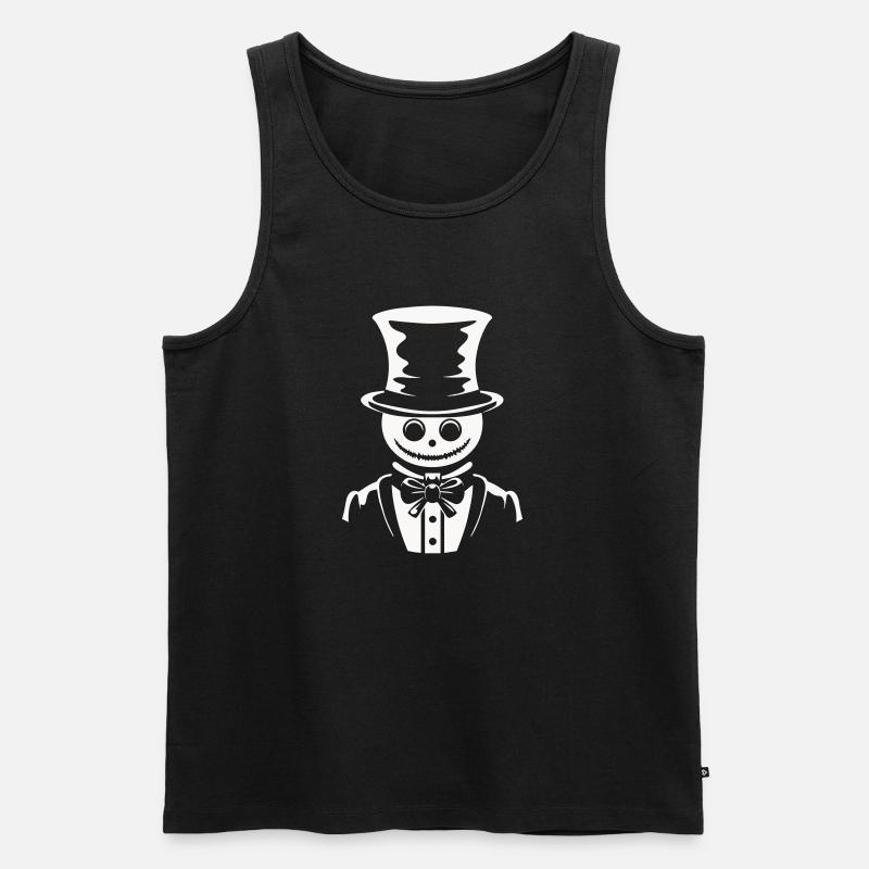 Schneemann Fröhlich Dapper - Männer Premium Bio Tank Top - Schwarz
