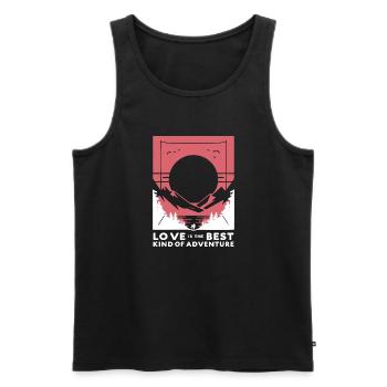 Liebe ist die beste Art von Abenteuer - Männer Premium Bio Tank Top - Schwarz - Vorne - Michal (187cm)
