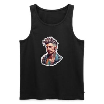 Type / Guy / Man / Male / Beard / Portrait - Men's Premium Organic Tank Top - black - Front - AI Model Male 178 light (178cm)