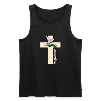 Forgiveness Kreuzmotiv Unisex Shirt - Männer Premium Bio Tank Top - Schwarz - Vorne - AI Model Male 178 light (178cm)