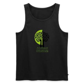 Embrassez la nature avec nos t-shirts écologiques ! - Débardeur bio Premium Homme - noir - Devant - AI Model Male 178 light (178cm)