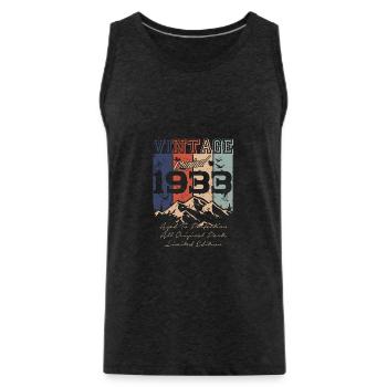 Legendary 1933 vintage - Men's Premium Organic Tank Top - charcoal grey - Front - Alexander (188cm)