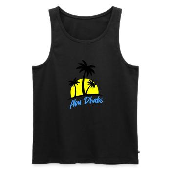 abu dhabi - Männer Premium Bio Tank Top - Schwarz - Vorne - AI Model Male 178 light (178cm)