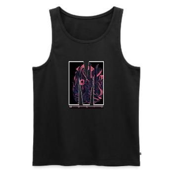 music M - Männer Premium Bio Tank Top - Schwarz - Vorne - Michal (187cm)