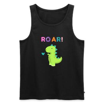 Roar - Sweet Dino! - Männer Premium Bio Tank Top - Schwarz - Vorne - AI Model Male 178 light (178cm)