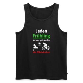 Jeden Frühling kommen sie zurück-Rennrad -Vers.2 - Männer Premium Bio Tank Top - Schwarz - Vorne - Michal (187cm)