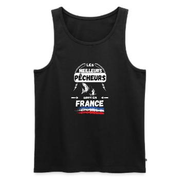 DIE BESTEN FISCHER SIND IN FRANKREICH - Männer Premium Bio Tank Top - Schwarz - Vorne - AI Model Male 178 light (178cm)