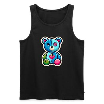 Patchwork Pal - Men's Premium Organic Tank Top - black - Front - AI Model Male 178 light (178cm)