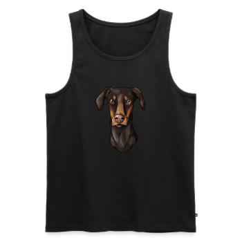 Doberman - Débardeur bio Premium Homme - noir - Devant - Michal (187cm)