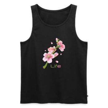 Kirschblüten Cherry Blossom Sakura - Life - Men's Premium Organic Tank Top - black - Front - AI Model Male 178 light (178cm)
