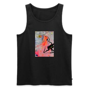 IphigenieArt#3 - Männer Premium Bio Tank Top - Schwarz - Vorne - AI Model Male 178 light (178cm)