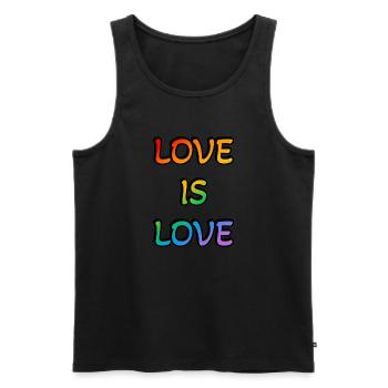 Rainbow Love is Love - Men's Premium Organic Tank Top - black - Front - Michal (187cm)
