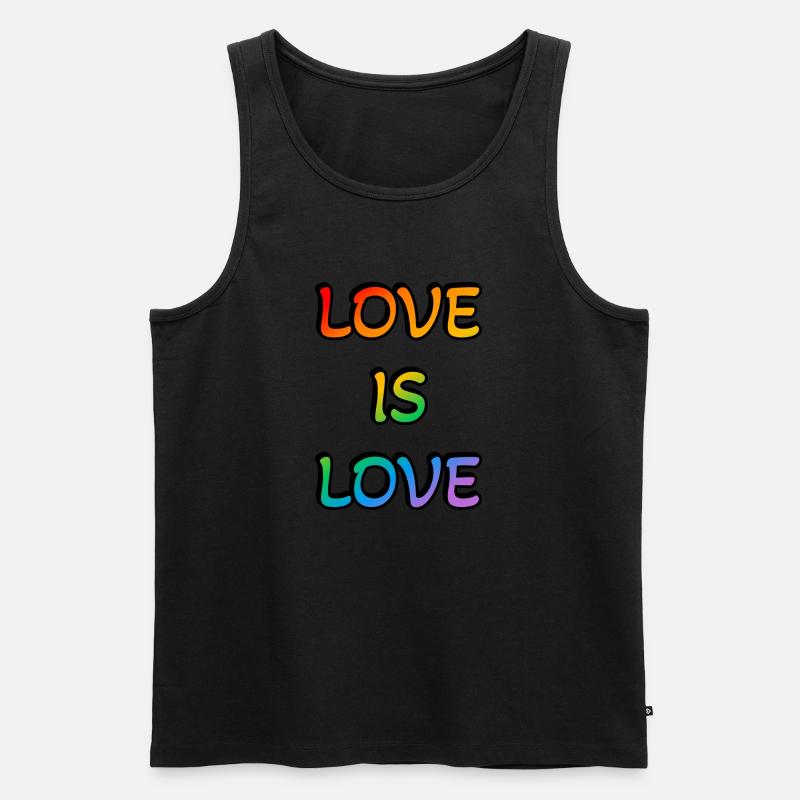 Regenbogen-Liebe ist Liebe - Männer Premium Bio Tank Top - Schwarz