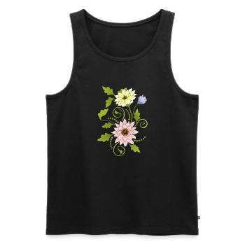 Blumen - Männer Premium Bio Tank Top - Schwarz - Vorne - Michal (187cm)
