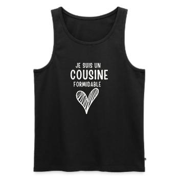 je suis un cousine Formidable - Débardeur bio Premium Homme - noir - Devant - Michal (187cm)