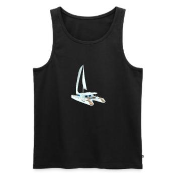 Katamaran 3D Back - Männer Premium Bio Tank Top - Schwarz - Vorne - Michal (187cm)