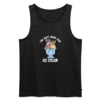 Ich Bin Nur Wegen Des Kostenlosen Eises Hier - Männer Premium Bio Tank Top - Schwarz - Vorne - Michal (187cm)