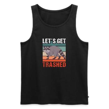 Waschbär Raccoon Vintage Müllpanda Opossum Sprüche - Männer Premium Bio Tank Top - Schwarz - Vorne - AI Model Male 178 light (178cm)