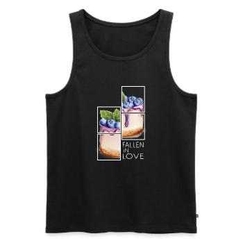 gâteau au fromage aux bleuets gâteau au fromage - Débardeur bio Premium Homme - noir - Devant - Michal (187cm)