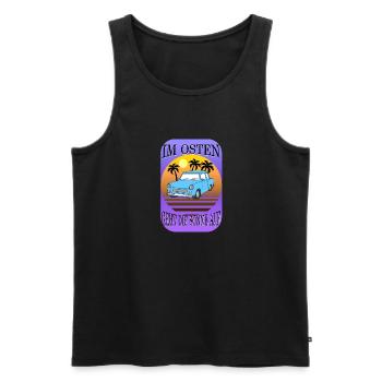 Osten Ossi DDR Ost stolz Trabi Geschenk Nostalgie - Männer Premium Bio Tank Top - Schwarz - Vorne - AI Model Male 178 light (178cm)