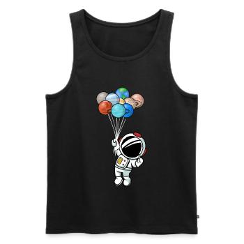 Astronaut - Männer Premium Bio Tank Top - Schwarz - Vorne - AI Model Male 178 light (178cm)