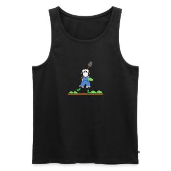 Moutons dans le jardin - Débardeur bio Premium Homme - noir - Devant - AI Model Male 178 light (178cm)