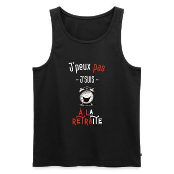 J'peux pas j'suis à la retraite - Débardeur bio Premium Homme - noir - Devant - Michal (187cm)