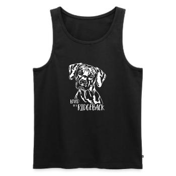 Loved by a Ridgeback Dogs Rhodesian Ridgeback - Men's Premium Organic Tank Top - black - Front - Michal (187cm)