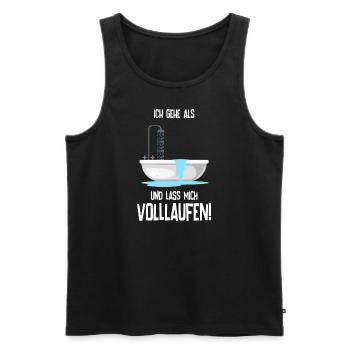 Kostüm Badewanne - Ich lasse mich volllaufen - Männer Premium Bio Tank Top - Schwarz - Vorne - Michal (187cm)