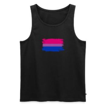 Bisexuelle Pride-Flagge - Männer Premium Bio Tank Top - Schwarz - Vorne - Michal (187cm)