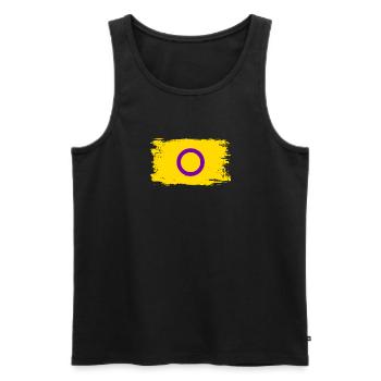 Intersex-Pride-Flagge - Männer Premium Bio Tank Top - Schwarz - Vorne - Michal (187cm)