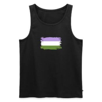 Genderqueere Pride-Flagge - Männer Premium Bio Tank Top - Schwarz - Vorne - Michal (187cm)