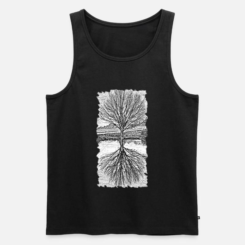 Baum - Männer Premium Bio Tank Top - Schwarz